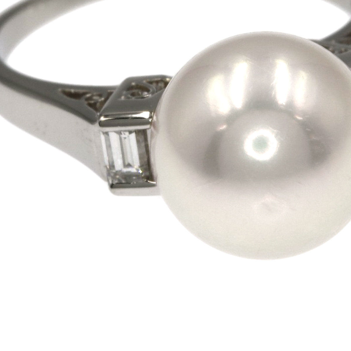 MIKIMOTO Antique Pearl Pearl Diamond Ring Platinum PT950 Ladies [Used]