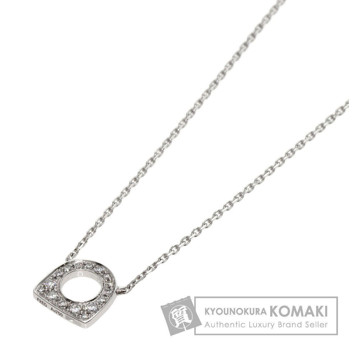 FRED Success Mini Diamond Necklace K18 White Gold Ladies [Used]