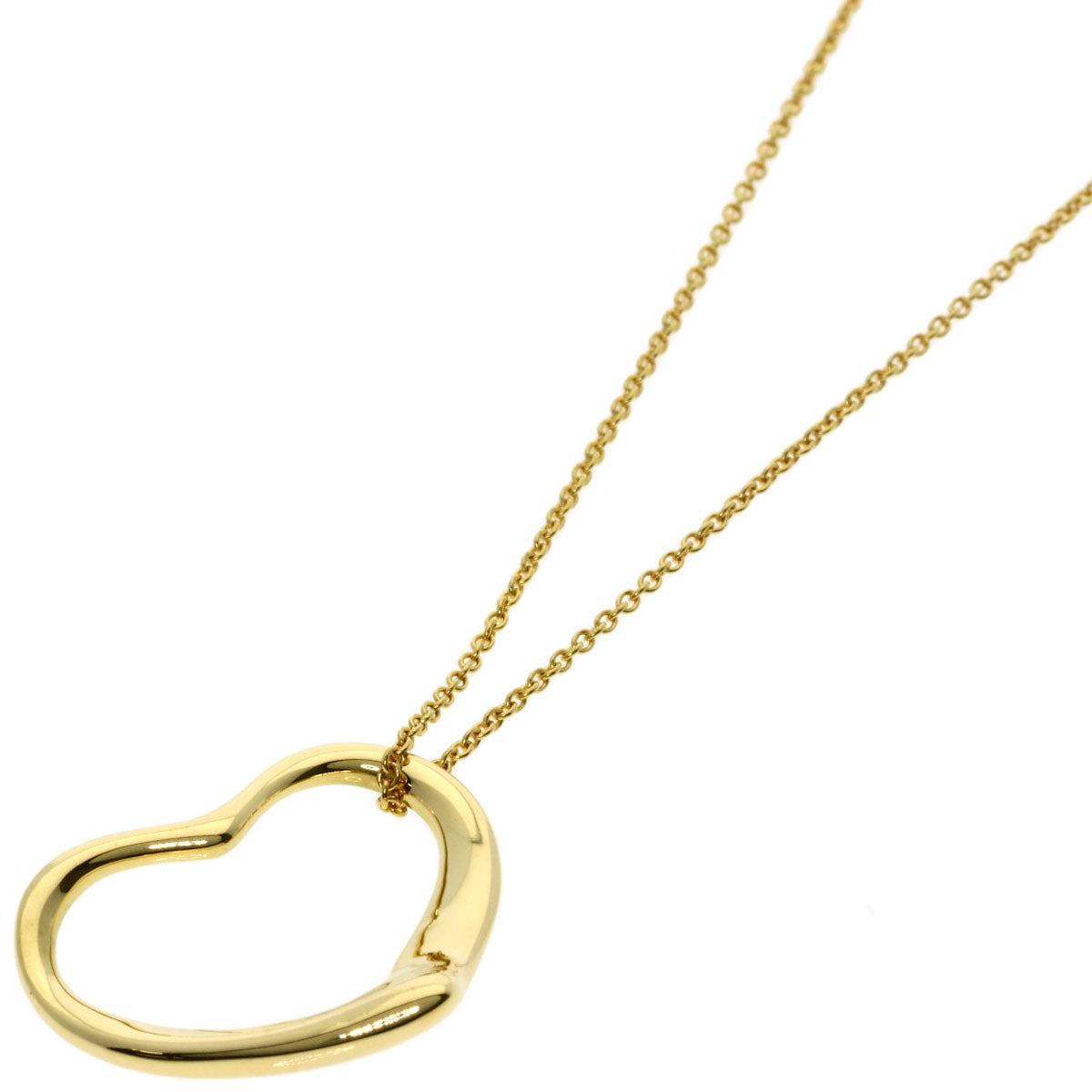 TIFFANY&Co. Open heart Necklace K18 Yellow Gold Ladies [Used]
