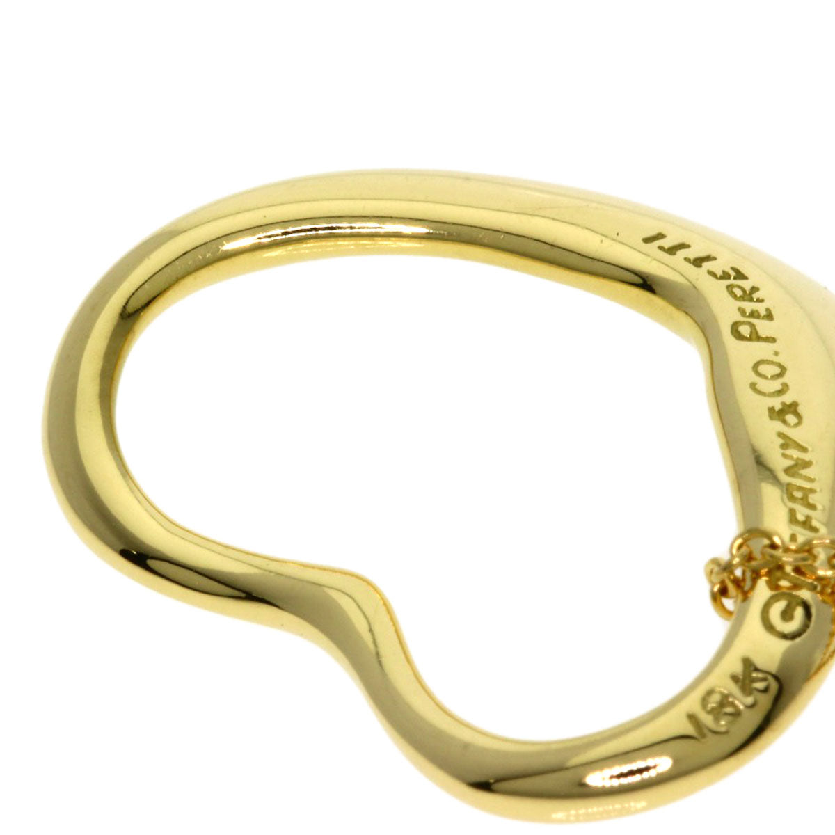 TIFFANY&Co. Open heart Necklace K18 Yellow Gold Ladies [Used]