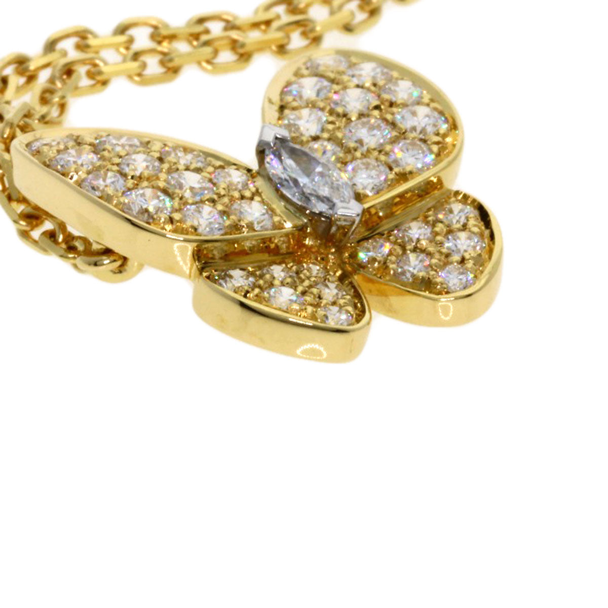 Van Cleef & Arpels De Papillon Diamond Necklace K18 Yellow Gold Ladies [Used]