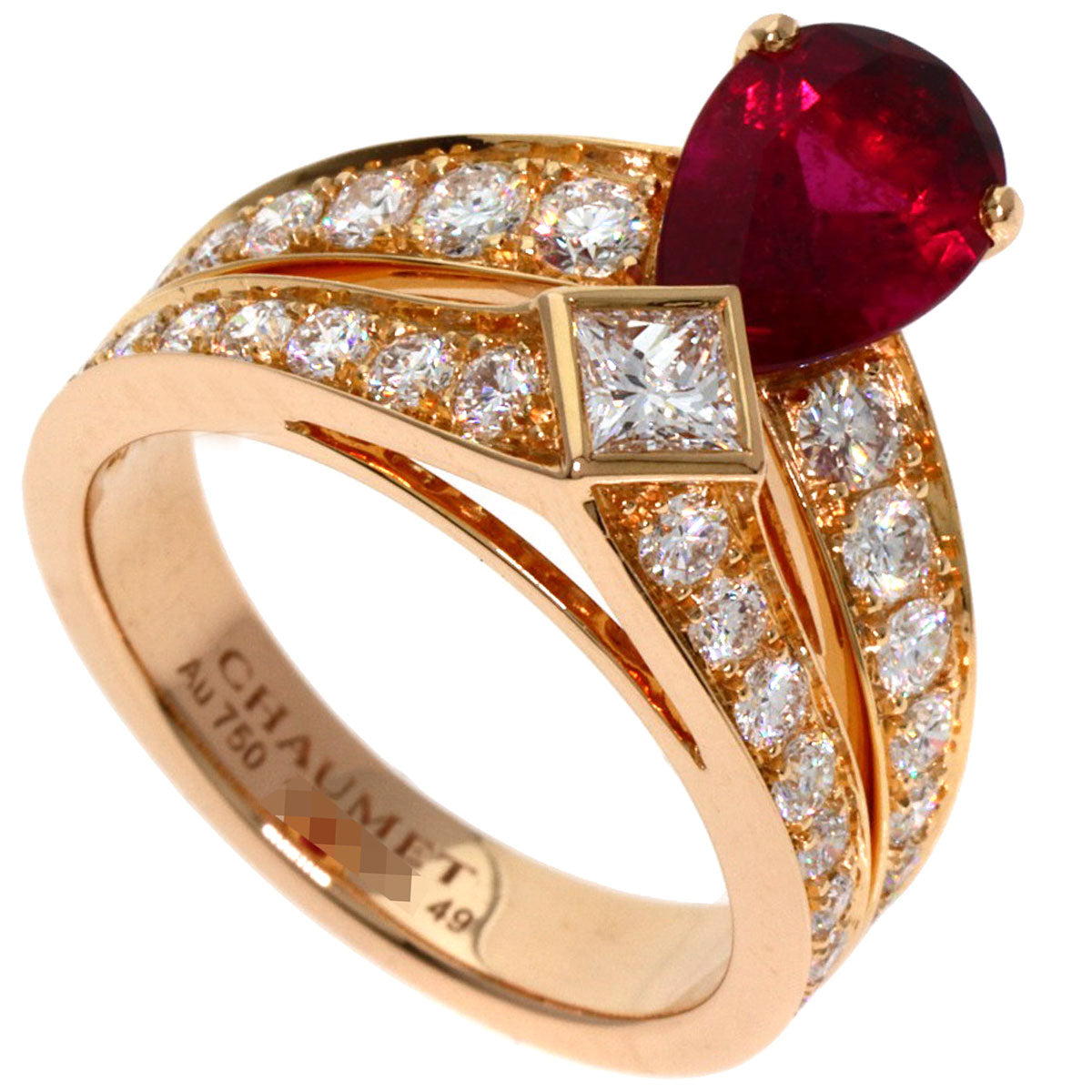 Chaumet Josephine Rubellite Diamond #49 Ring K18 Pink Gold Ladies [Used]