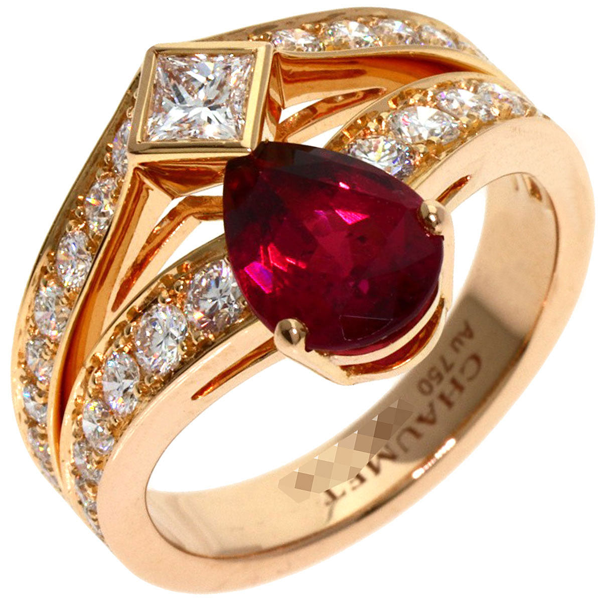 Chaumet Josephine Rubellite Diamond #49 Ring K18 Pink Gold Ladies [Used]