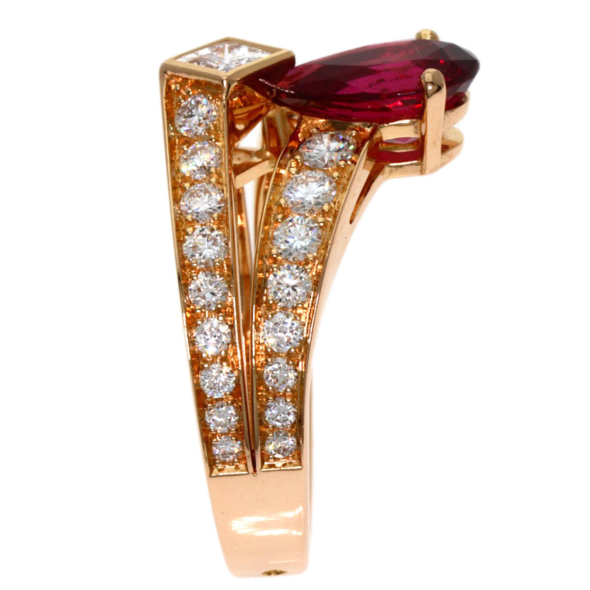 Chaumet Josephine Rubellite Diamond #49 Ring K18 Pink Gold Ladies [Used]