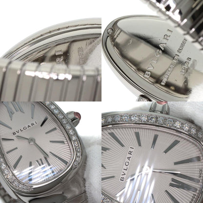 BVLGARI Serpenti Tubogas Bezel Diamond Watches SP35S Stainless Steel/Stainless Steel Ladies