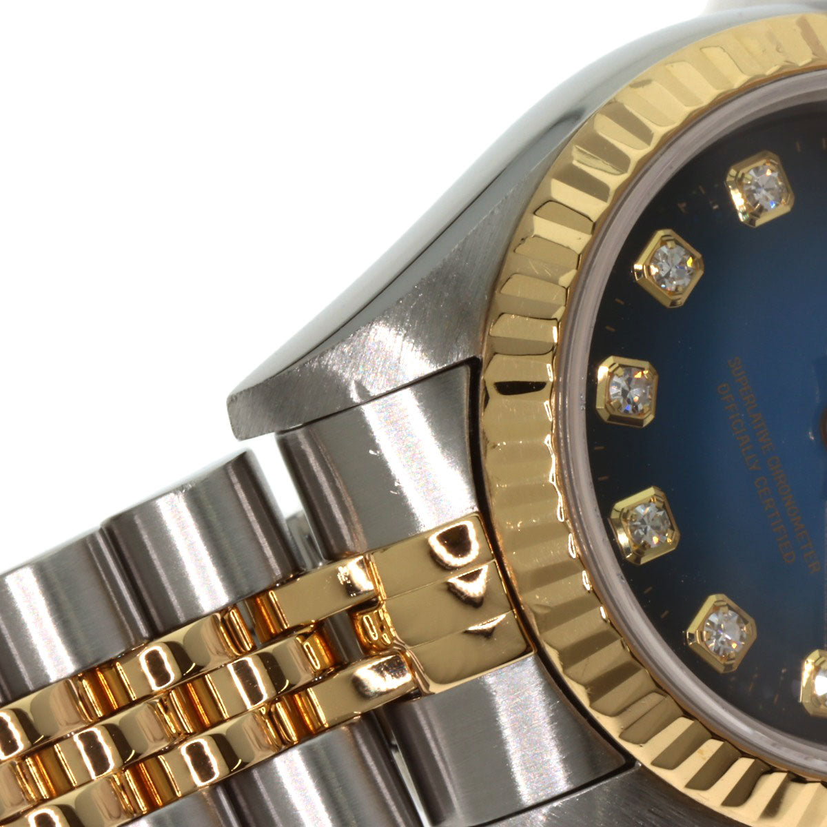 ROLEX Datejust 10P Diamond Blue Gradation Watches 69173G Stainless Steel/SSxK18YG Ladies