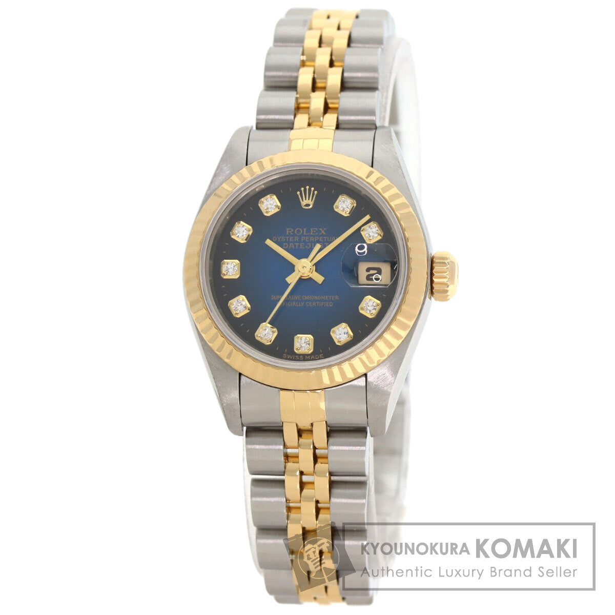 ROLEX Datejust 10P Diamond Blue Gradation Watches 69173G Stainless Steel/SSxK18YG Ladies