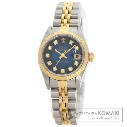 ROLEX Datejust 10P Diamond Blue Gradation Watches 69173G Stainless Steel/SSxK18YG Ladies
