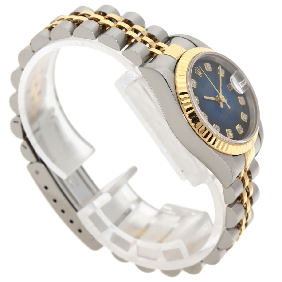 ROLEX Datejust 10P Diamond Blue Gradation Watches 69173G Stainless Steel/SSxK18YG Ladies