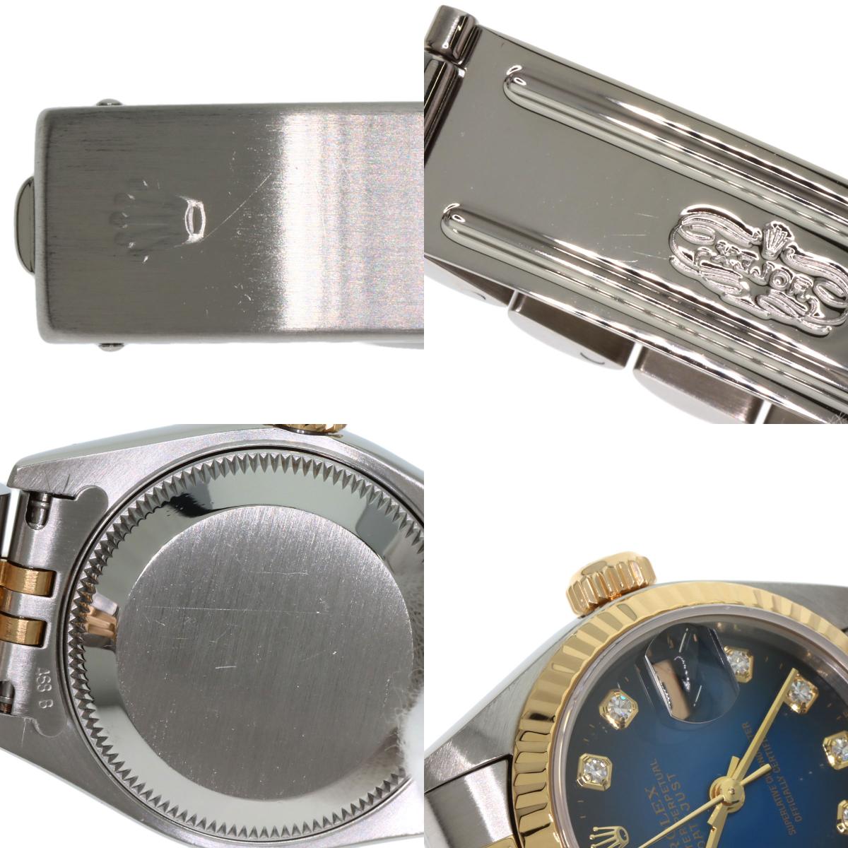 ROLEX Datejust 10P Diamond Blue Gradation Watches 69173G Stainless Steel/SSxK18YG Ladies