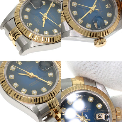 ROLEX Datejust 10P Diamond Blue Gradation Watches 69173G Stainless Steel/SSxK18YG Ladies