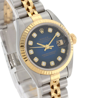 ROLEX Datejust 10P Diamond Blue Gradation Watches 69173G Stainless Steel/SSxK18YG Ladies