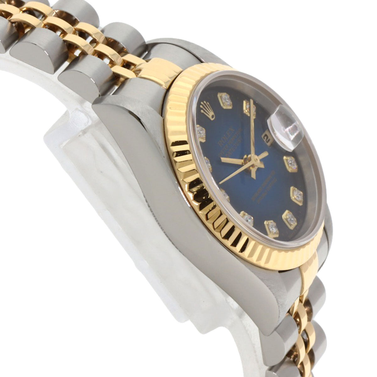 ROLEX Datejust 10P Diamond Blue Gradation Watches 69173G Stainless Steel/SSxK18YG Ladies