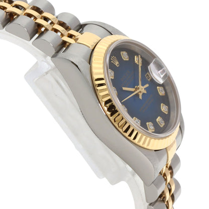 ROLEX Datejust 10P Diamond Blue Gradation Watches 69173G Stainless Steel/SSxK18YG Ladies