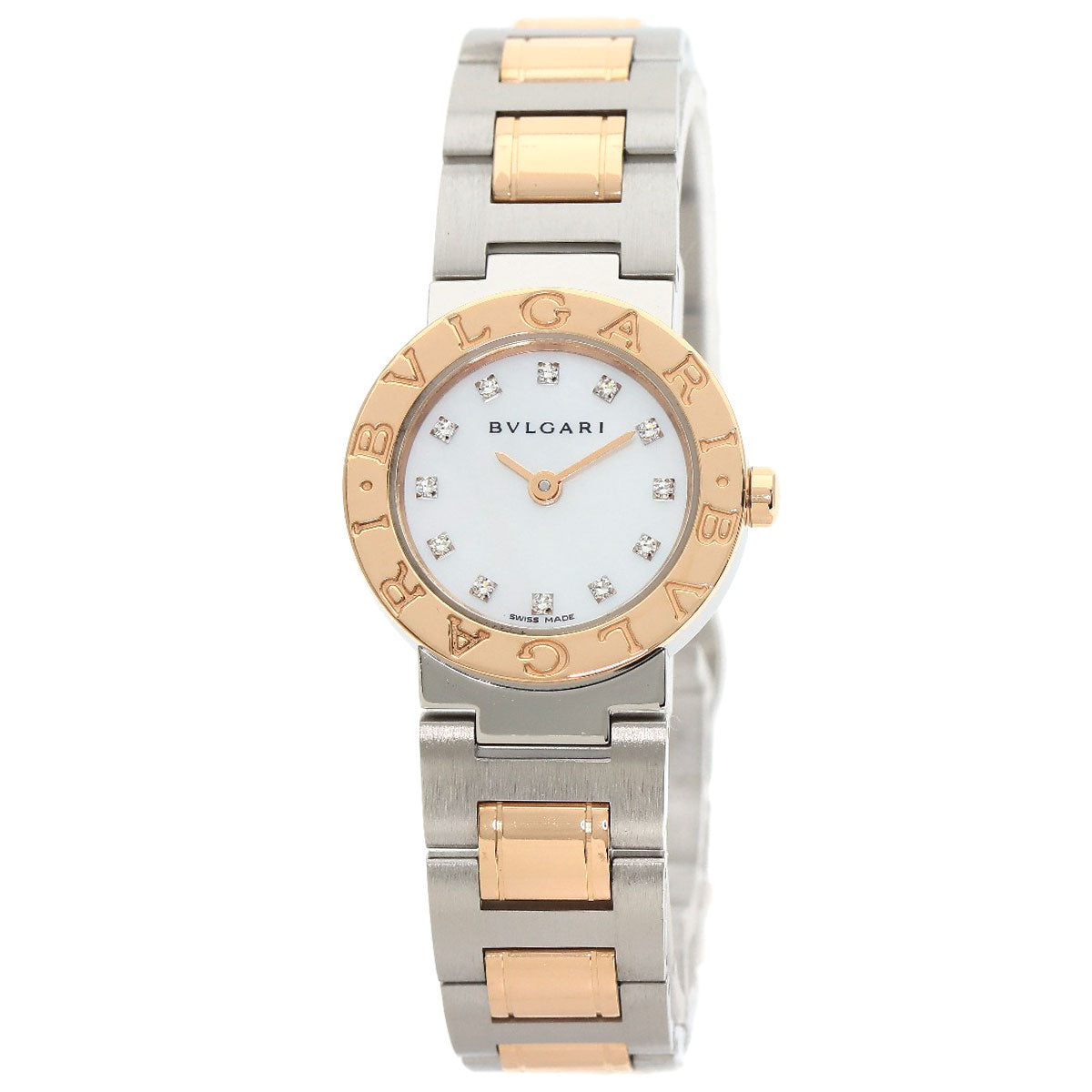 BVLGARI BVLGARI BVLGARI 12P Diamond Watches BBP23SG Stainless Steel/SSxK18PG Ladies