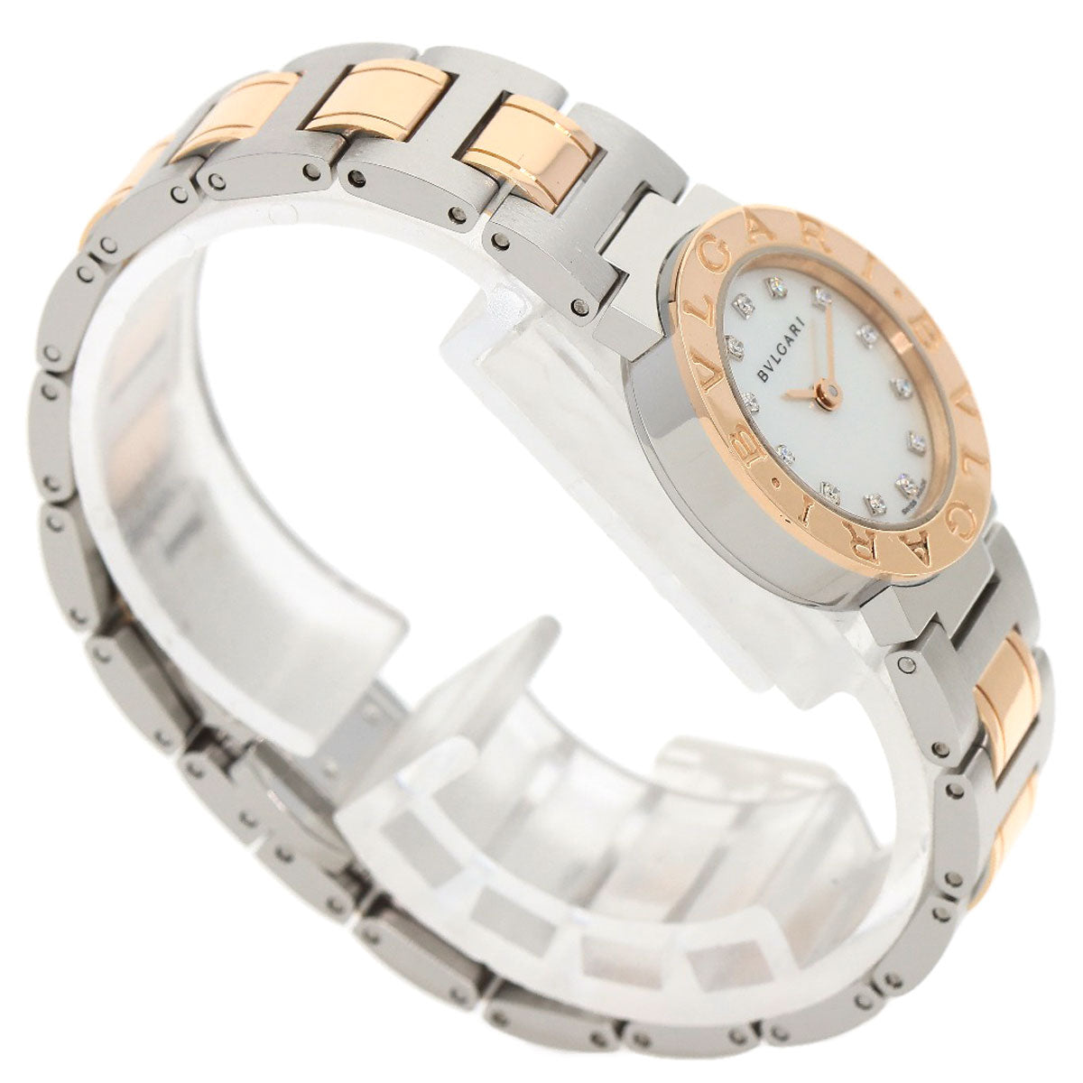 BVLGARI BVLGARI BVLGARI 12P Diamond Watches BBP23SG Stainless Steel/SSxK18PG Ladies