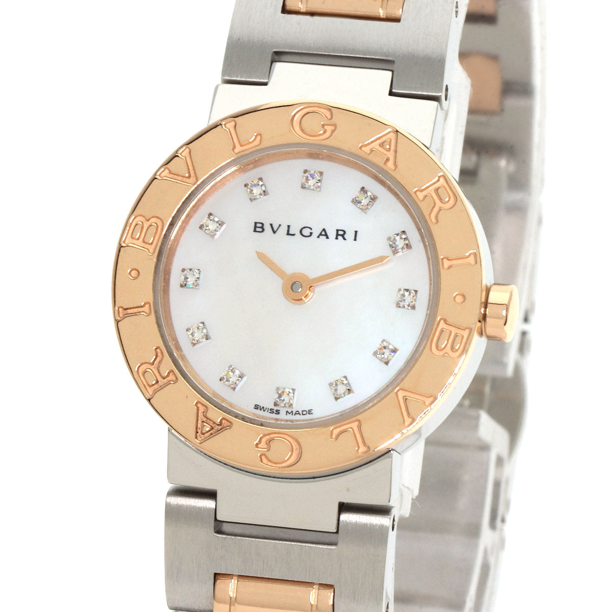 BVLGARI BVLGARI BVLGARI 12P Diamond Watches BBP23SG Stainless Steel/SSxK18PG Ladies