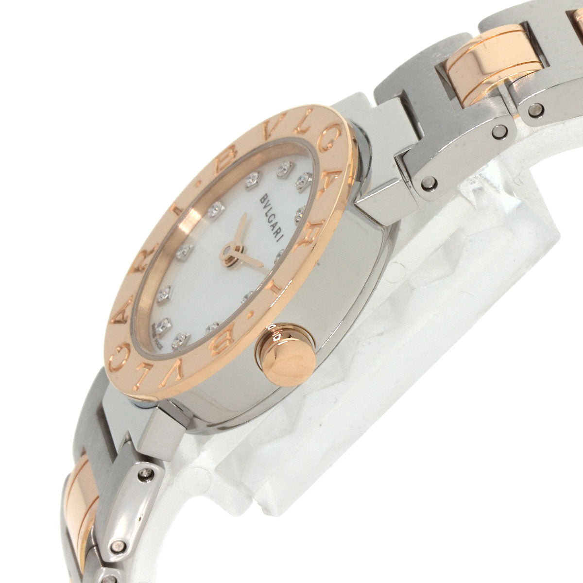 BVLGARI BVLGARI BVLGARI 12P Diamond Watches BBP23SG Stainless Steel/SSxK18PG Ladies