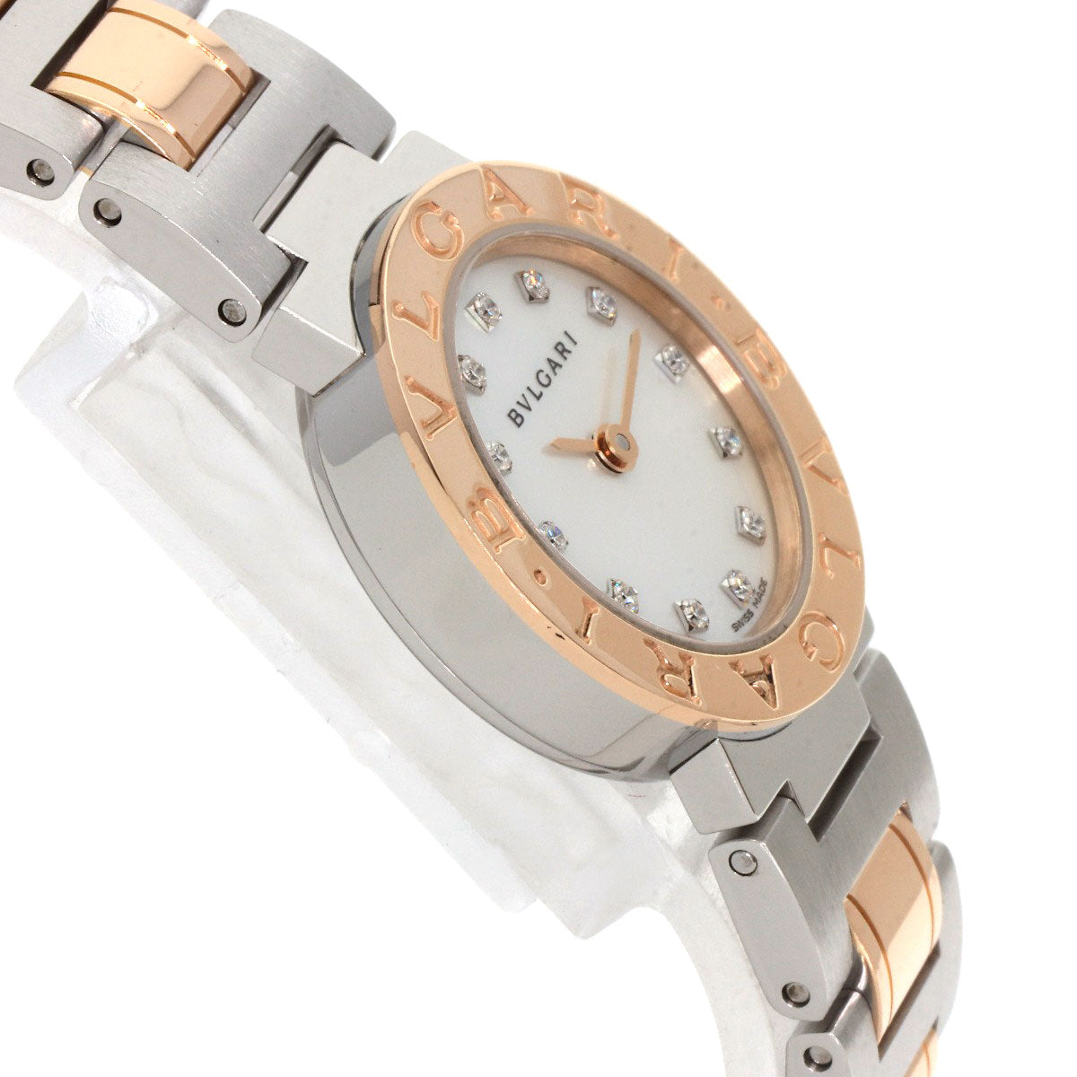 BVLGARI BVLGARI BVLGARI 12P Diamond Watches BBP23SG Stainless Steel/SSxK18PG Ladies