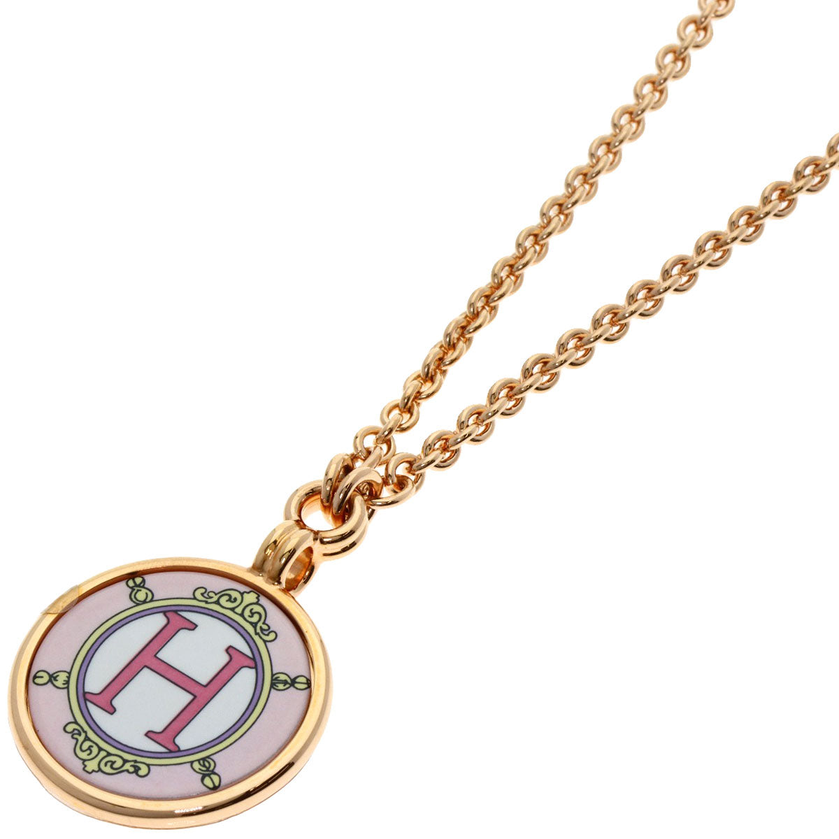 HERMES Medaille Blason PM Necklace Gold Plated Ladies [Used]