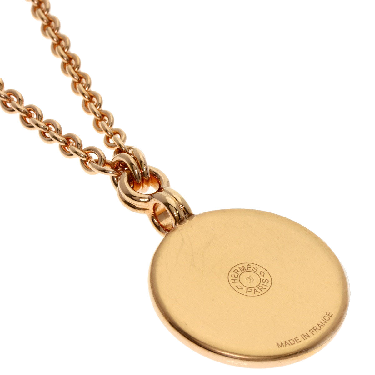 HERMES Medaille Blason PM Necklace Gold Plated Ladies [Used]