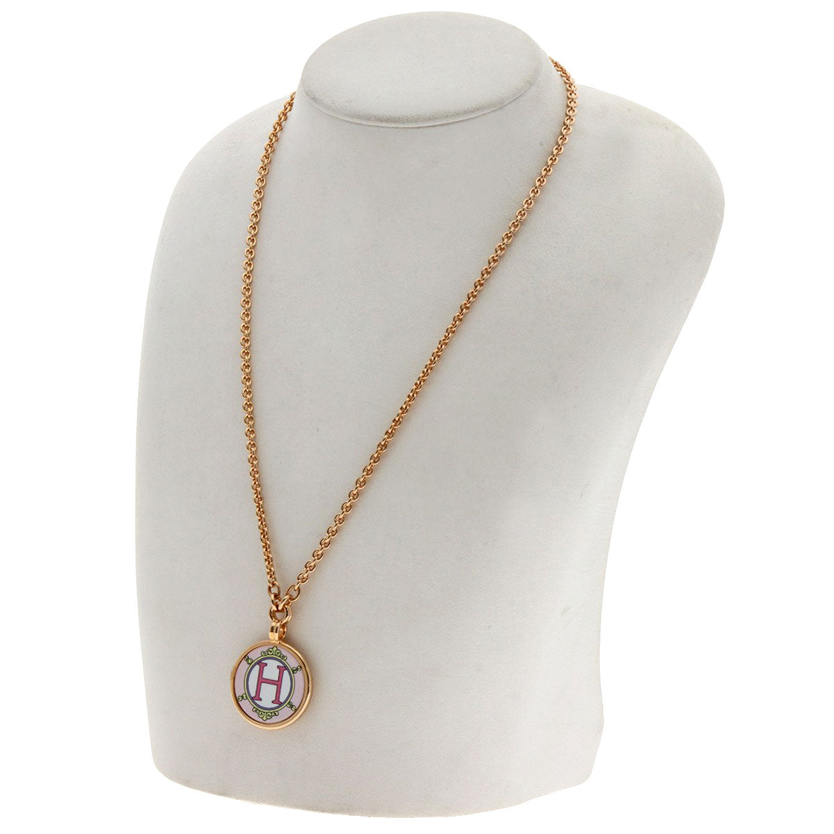 HERMES Medaille Blason PM Necklace Gold Plated Ladies [Used]