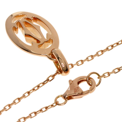 CARTIER Logo Double Diamond Necklace K18 Pink Gold Ladies [Used]