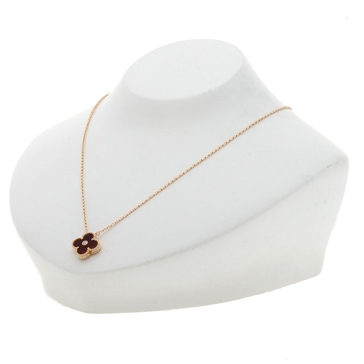 Van Cleef & Arpels Vintage Alhambra Bullseye Diamond Necklace K18 Pink Gold Ladies [Used]