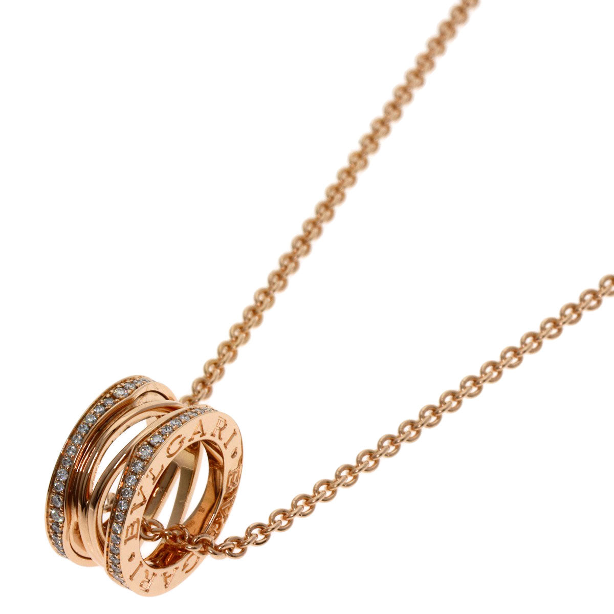 BVLGARI B.zero1 Design Legend Diamond Necklace K18 Pink Gold Ladies [Used]