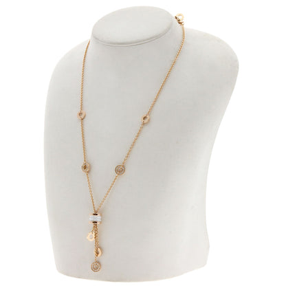 BVLGARI B.zero1 Element Diamond White Ceramic Necklace K18 Pink Gold Ladies [Used]