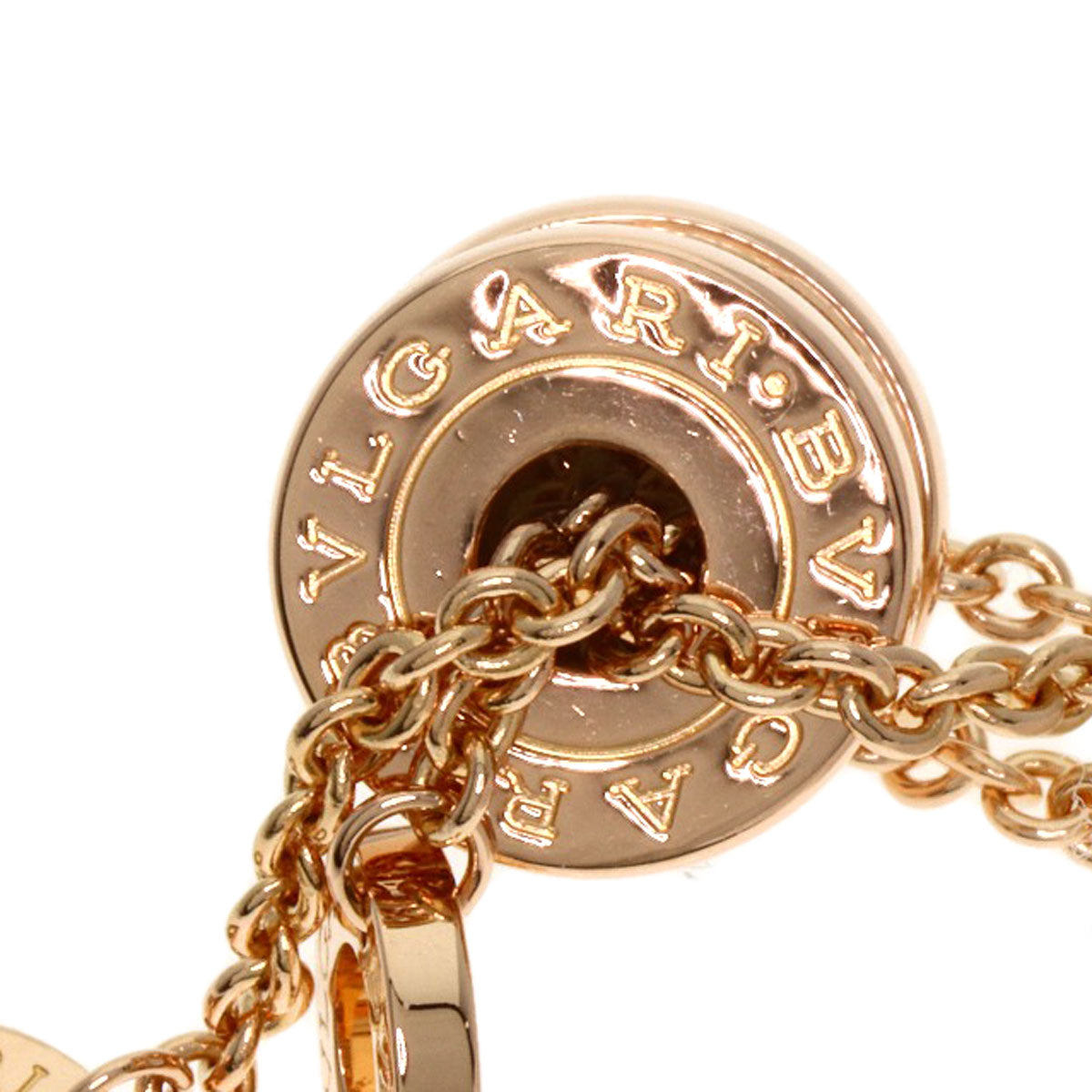 BVLGARI B.zero1 Element Diamond White Ceramic Necklace K18 Pink Gold Ladies [Used]