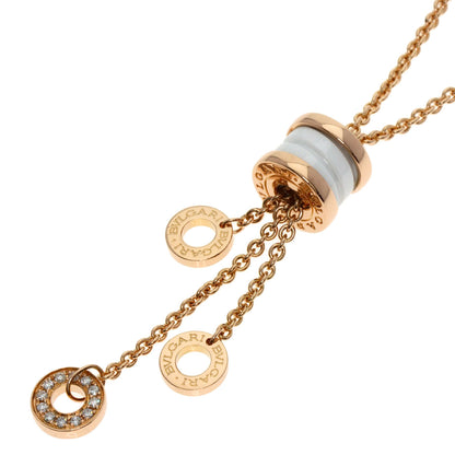 BVLGARI B.zero1 Element Diamond White Ceramic Necklace K18 Pink Gold Ladies [Used]