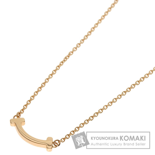 TIFFANY&Co. T Smile Mini Necklace K18 Pink Gold Ladies [Used]