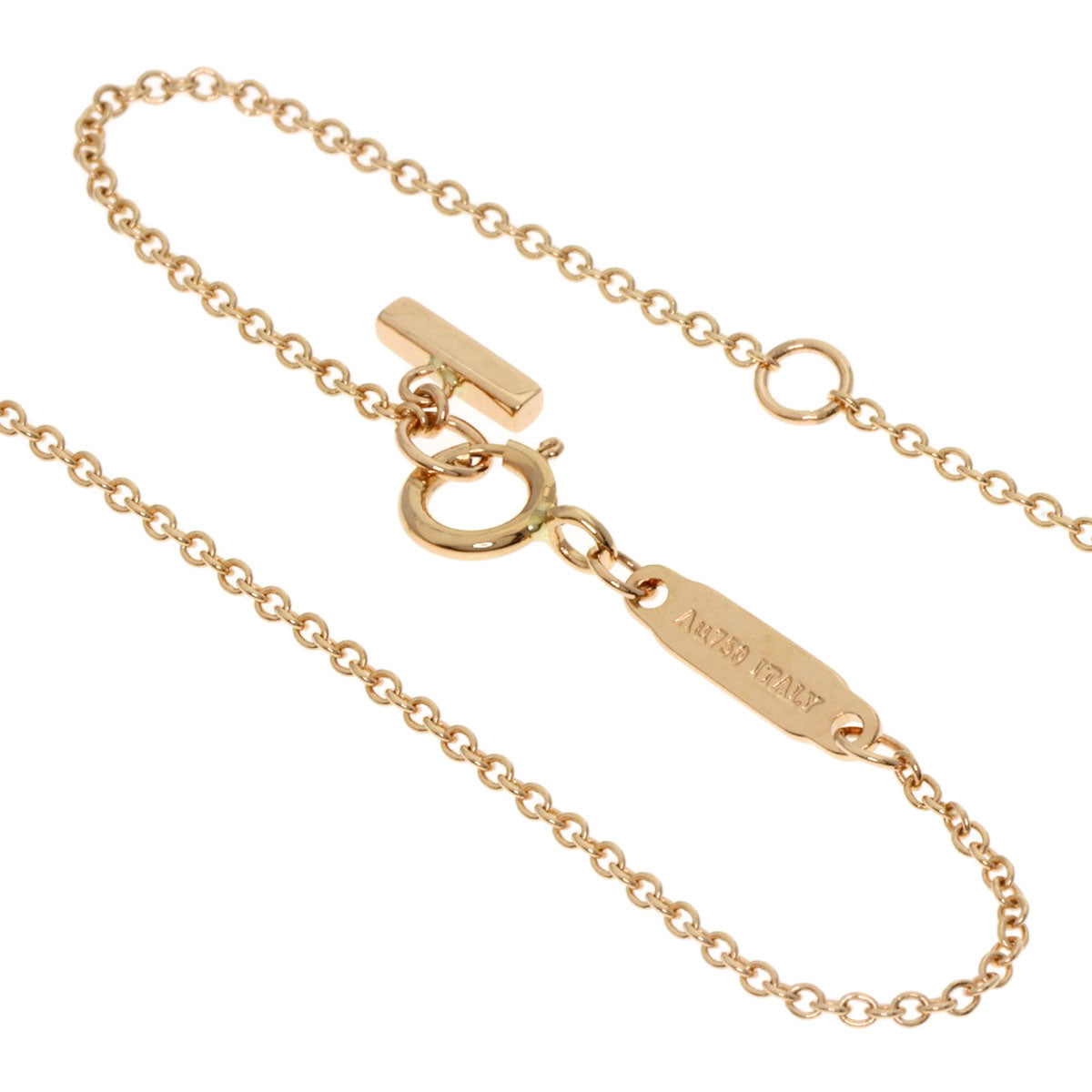 TIFFANY&Co. T Smile Mini Necklace K18 Pink Gold Ladies [Used]