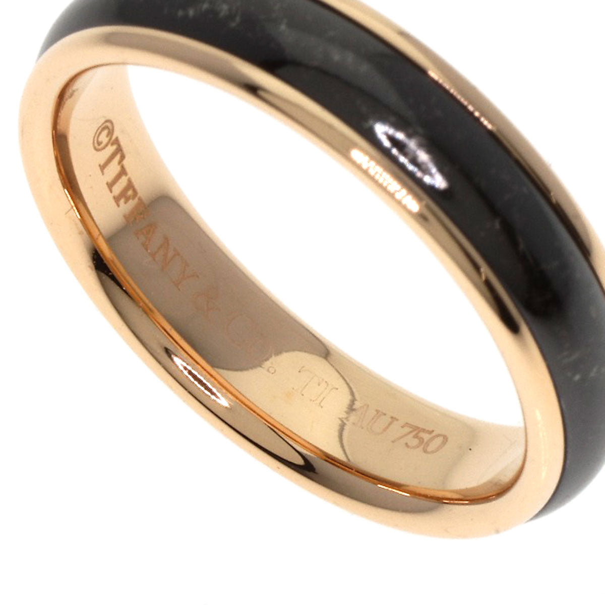 TIFFANY&Co. Classic band Titanium Ring K18 Pink Gold Ladies [Used]