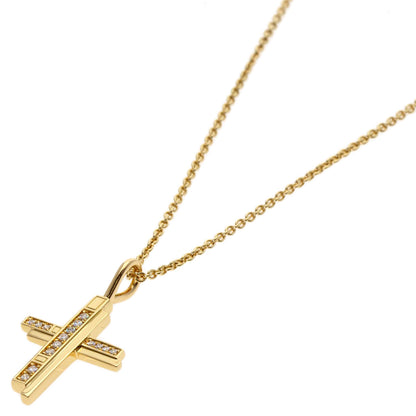 HARRY WINSTON Traffic Cross Diamond Necklace K18 Yellow Gold Ladies [Used]