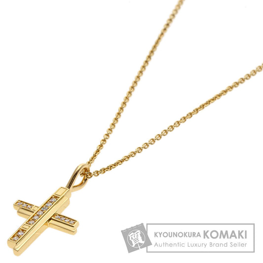 HARRY WINSTON Traffic Cross Diamond Necklace K18 Yellow Gold Ladies [Used]