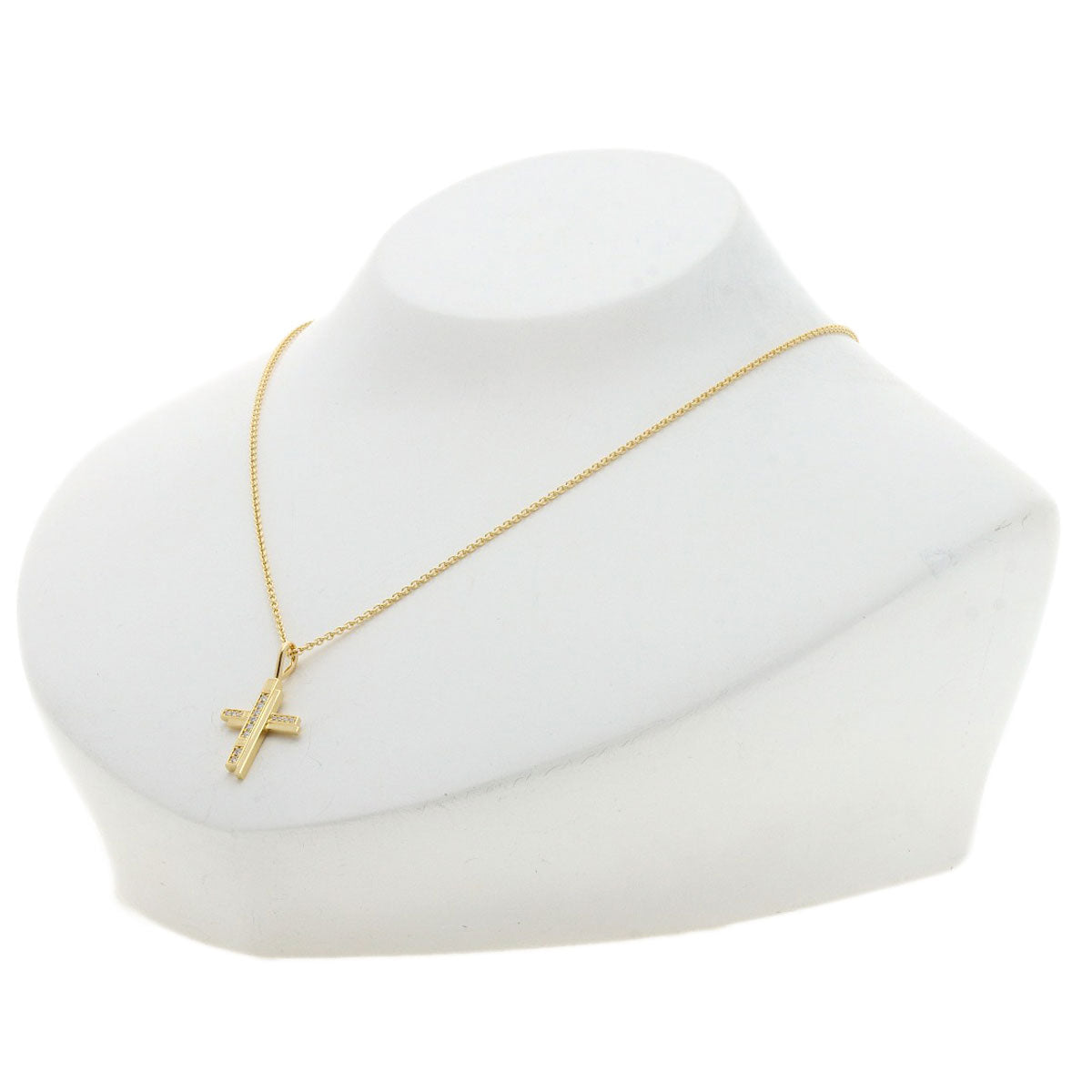 HARRY WINSTON Traffic Cross Diamond Necklace K18 Yellow Gold Ladies [Used]