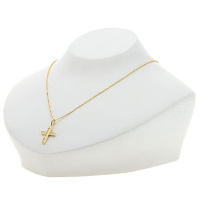 HARRY WINSTON Traffic Cross Diamond Necklace K18 Yellow Gold Ladies [Used]