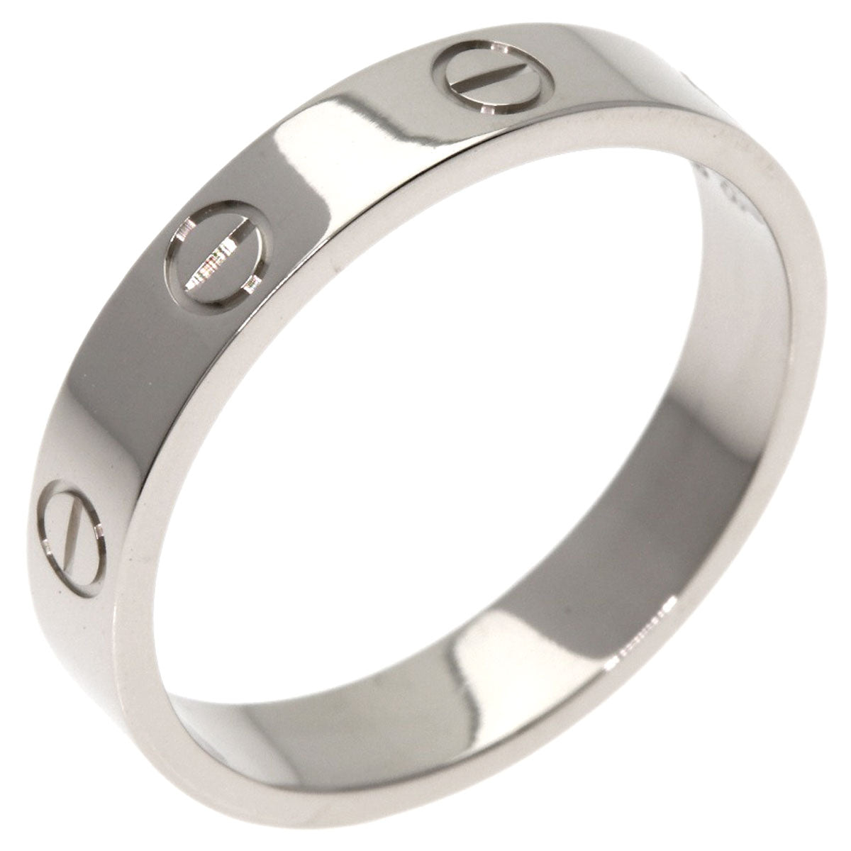 CARTIER Mini love ring #58 Ring K18 White Gold Ladies [Used]