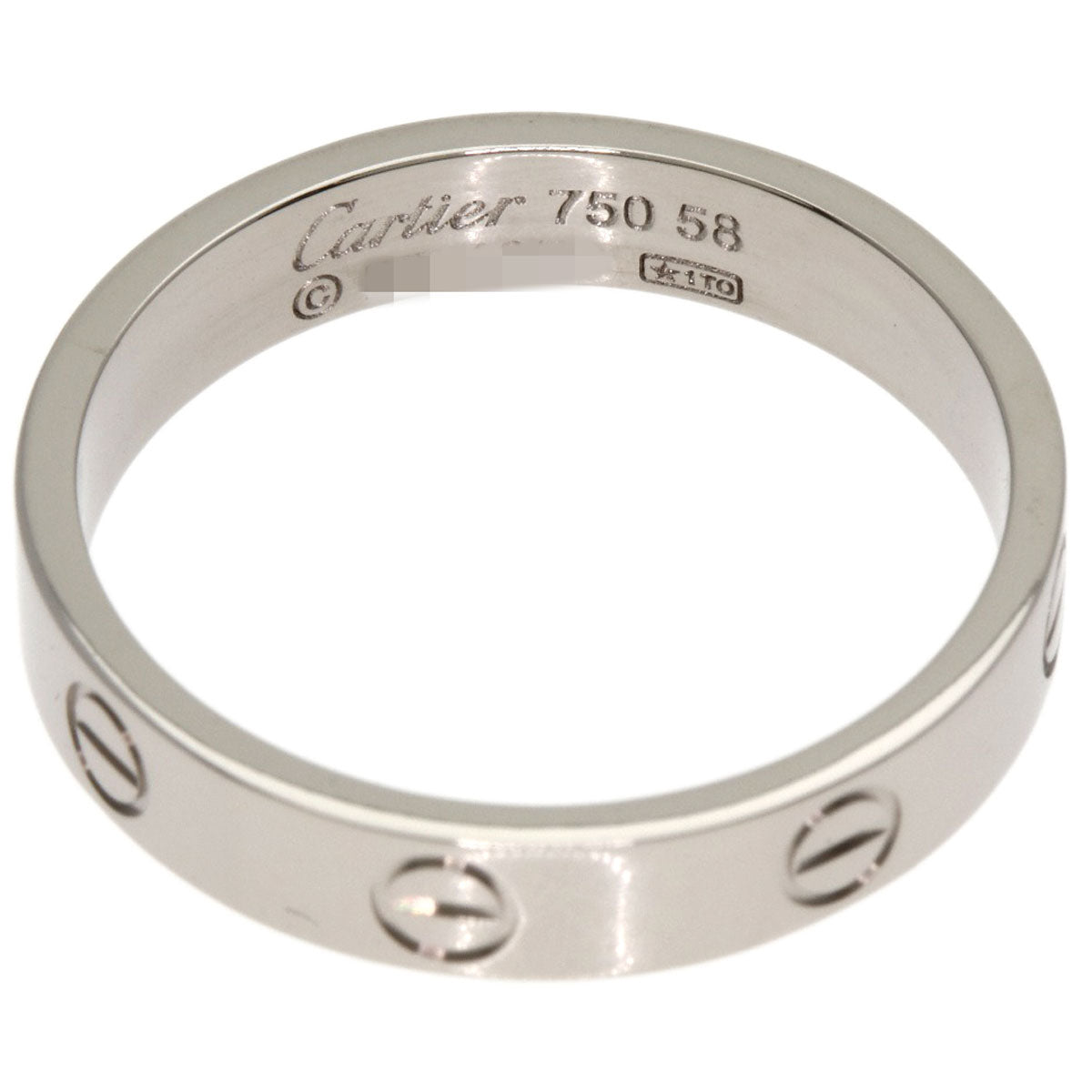 CARTIER Mini love ring #58 Ring K18 White Gold Ladies [Used]