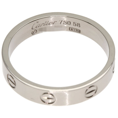 CARTIER Mini love ring #58 Ring K18 White Gold Ladies [Used]