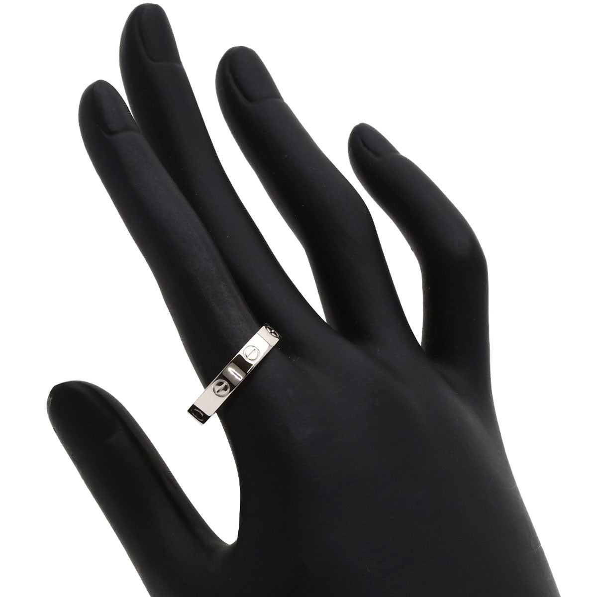 CARTIER Mini love ring #58 Ring K18 White Gold Ladies [Used]