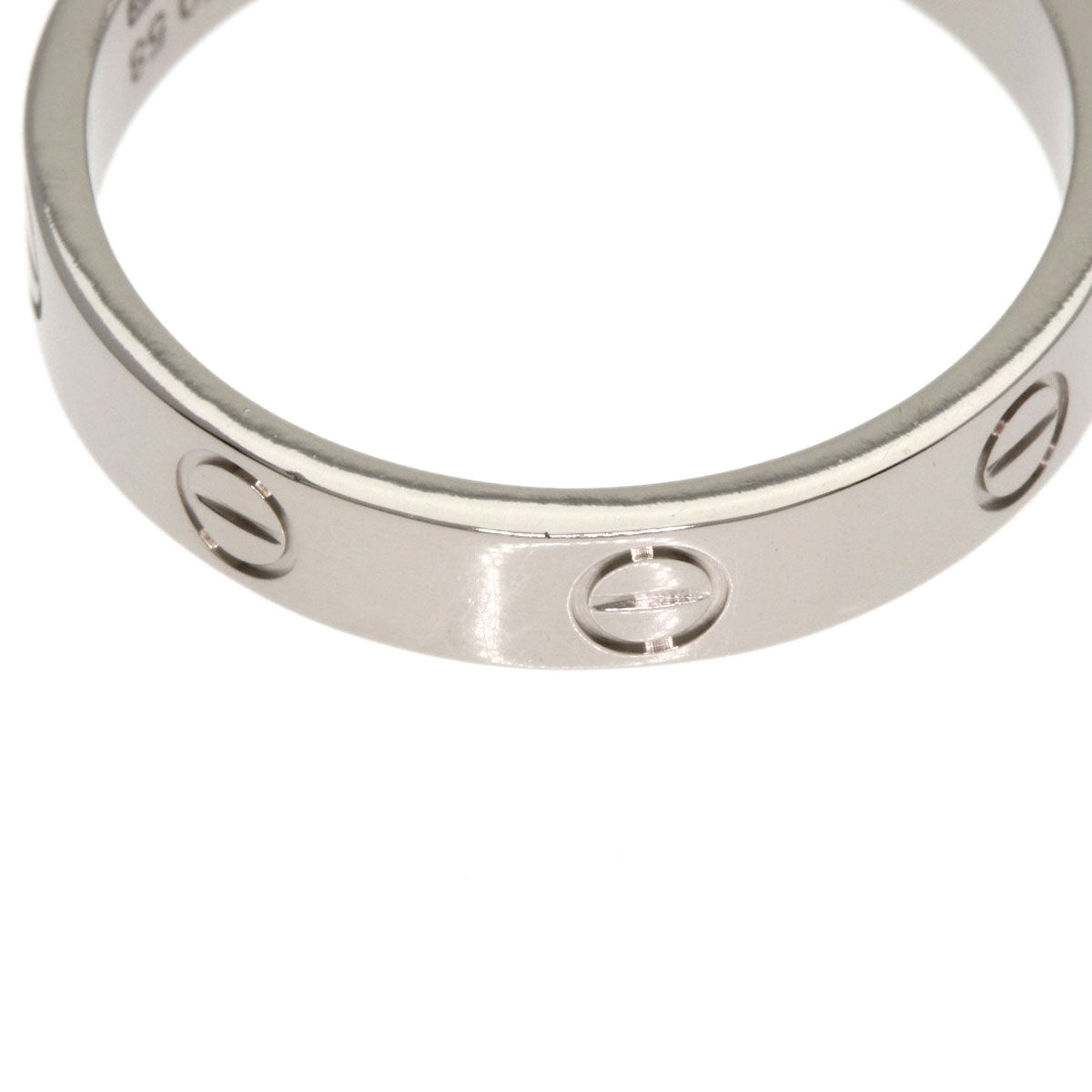 CARTIER Mini love ring #58 Ring K18 White Gold Ladies [Used]