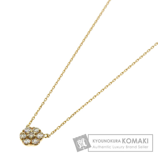 Ponte Vecchio Flower Diamond Necklace K10 Yellow Gold Ladies [Used]