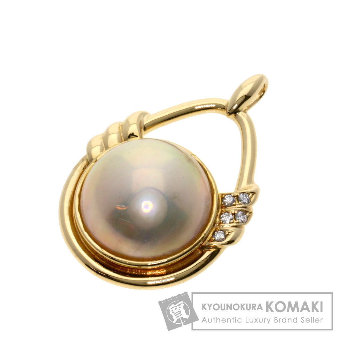 TASAKI Mabe Pearl Pearl Diamond Pendant top K14 Yellow Gold Ladies [Used]