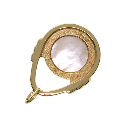 TASAKI Mabe Pearl Pearl Diamond Pendant top K14 Yellow Gold Ladies [Used]