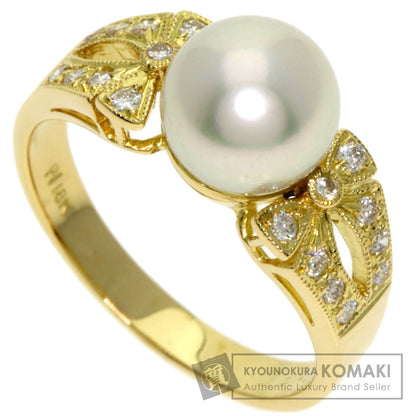 Ponte Vecchio Pearl Pearl Diamond Ring K18 Yellow Gold Ladies [Used]