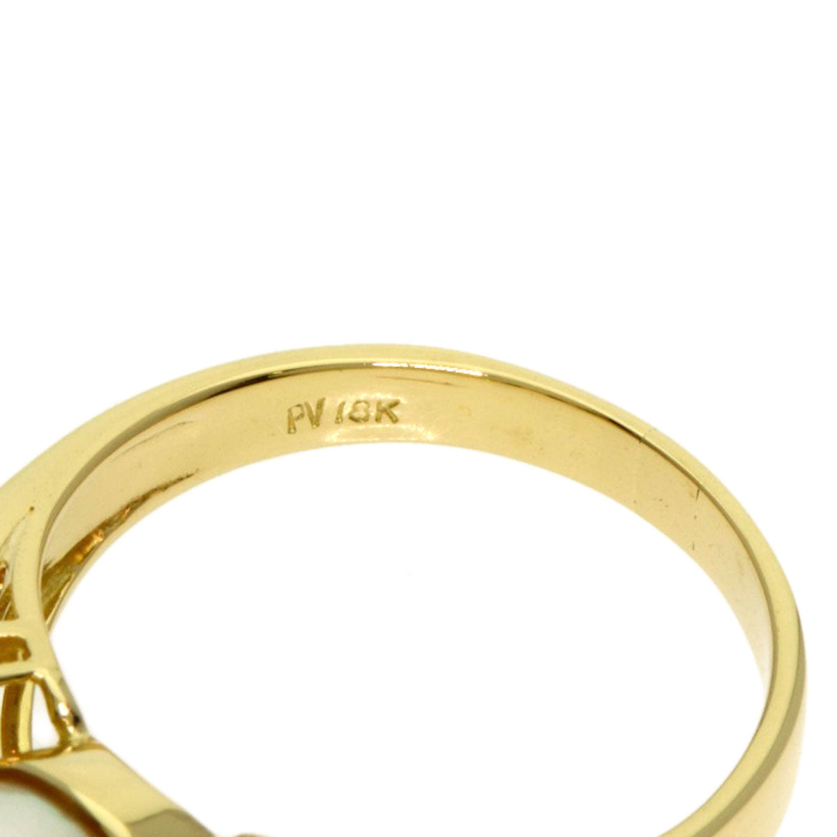 Ponte Vecchio Pearl Pearl Diamond Ring K18 Yellow Gold Ladies [Used]