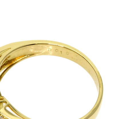Ponte Vecchio Pearl Pearl Diamond Ring K18 Yellow Gold Ladies [Used]